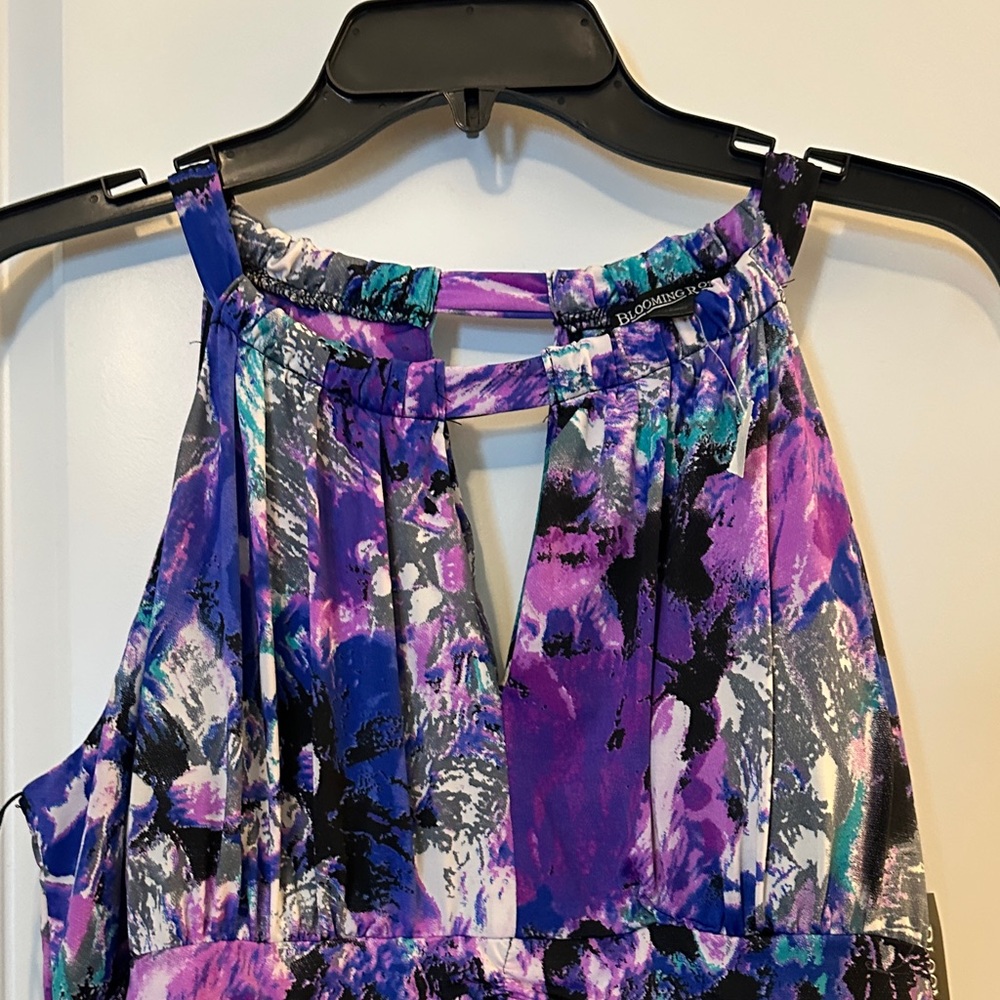 Vibrant Floral Maxi Dress in Purple and Blue - Picture 12 of 17